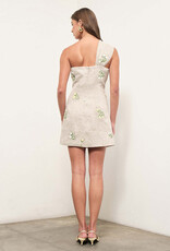Maude Club WES Embroidery Linen One Shoulder Mini Dress