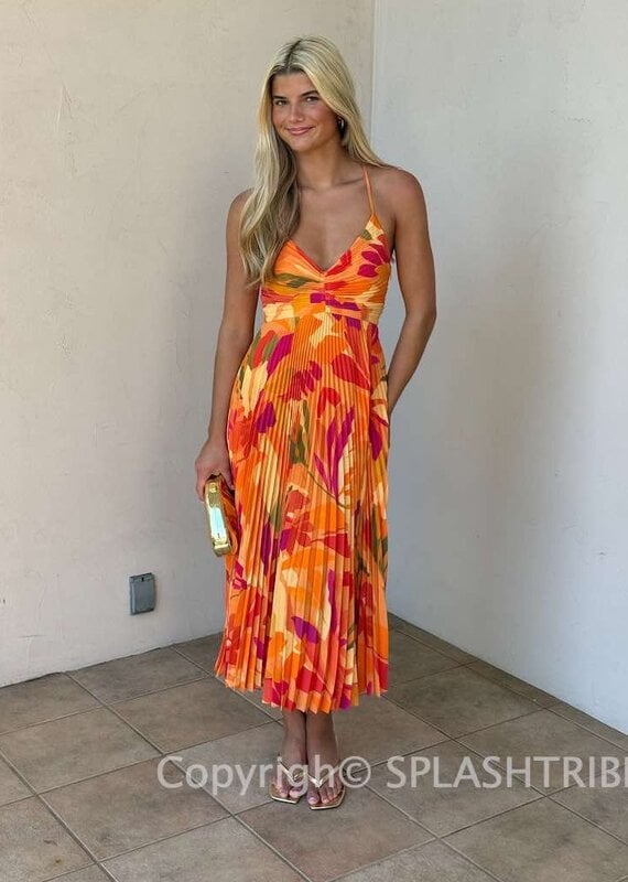 ASTR Blythe Floral Midi Dress