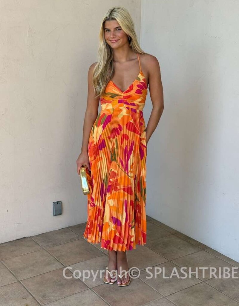 ASTR Blythe Floral Midi Dress