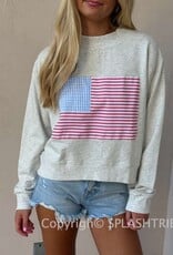 Mock Neck American Flag Sweatshirt