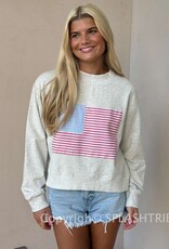 Mock Neck American Flag Sweatshirt