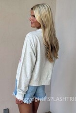 Mock Neck American Flag Sweatshirt