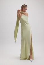 Asymmetric Halter Drape Scarf Slit Maxi Dress