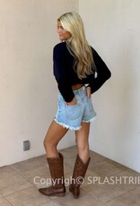 USA Rollneck Crop Long Sleeve Sweater