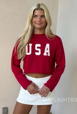 USA Rollneck Crop Long Sleeve Sweater