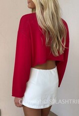 USA Rollneck Crop Long Sleeve Sweater