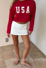 USA Rollneck Crop Long Sleeve Sweater
