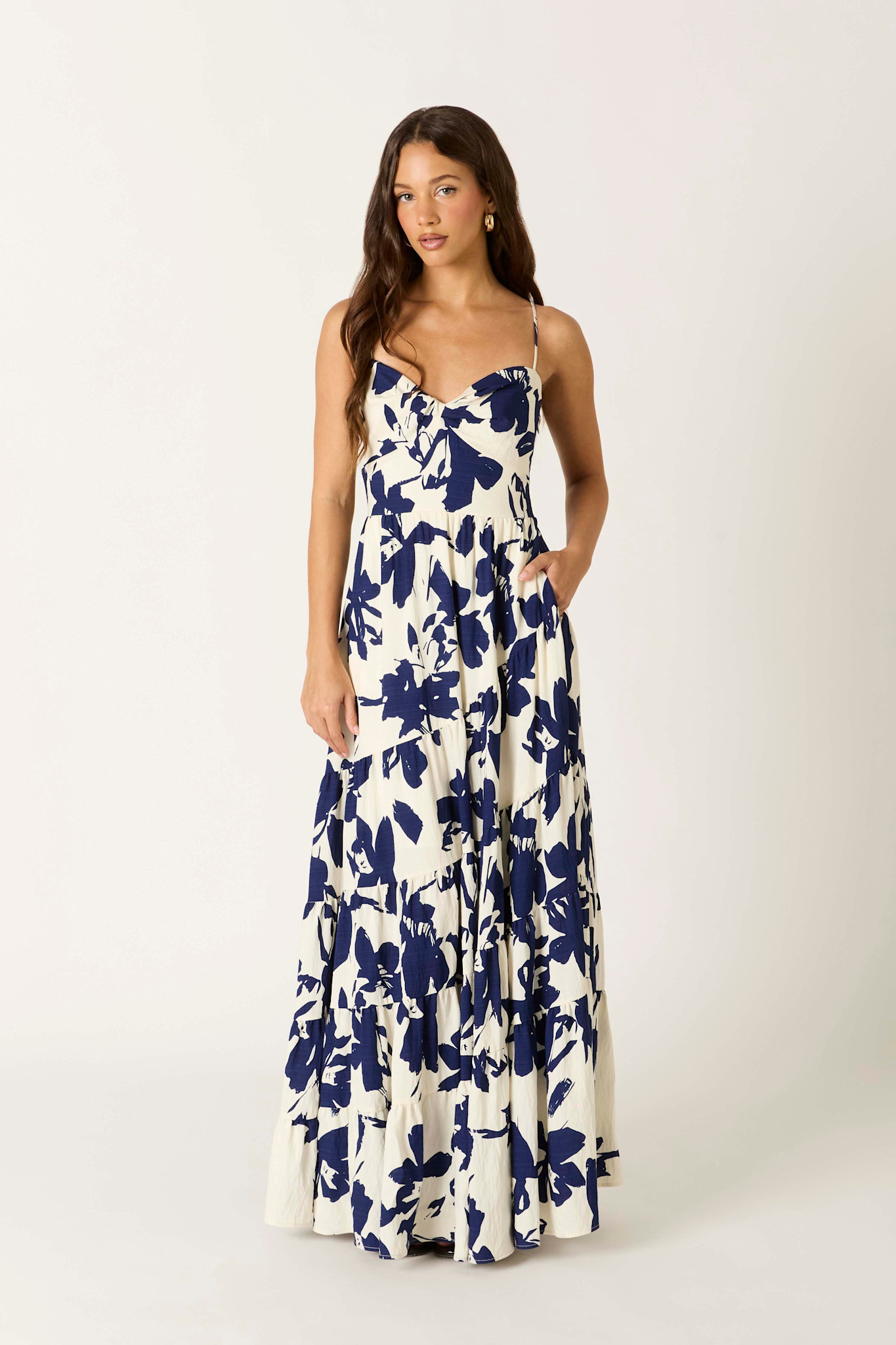 Cami Strap Tiered Floral Maxi Dress - SPLASH Cami Strap Tiered Floral Maxi Dress - SPLASH
