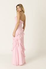 Eva Chiffon Cami Strap Ruffle Maxi Dress