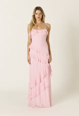 Eva Chiffon Cami Strap Ruffle Maxi Dress