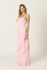Eva Chiffon Cami Strap Ruffle Maxi Dress