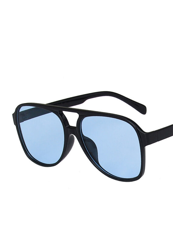 Vintage Double Bridge Aviator Sunglasses Black Blue