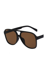 Vintage Double Bridge Aviator Sunglasses Black Brown