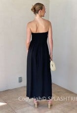 Marisa Linen Strapless Maxi Dress