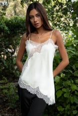 Satin Lace Asymmetrical Cami Top