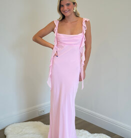 Jinea Chiffon Frill Maxi Dress
