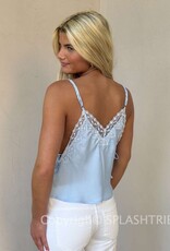 Wide  Lace Side Tie Cami Crop Top