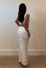 RuffleTexture Crop Top and Maxi Skirt Set