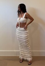 RuffleTexture Crop Top and Maxi Skirt Set