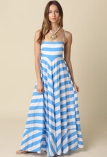 Audrey Cami Strap Striped Maxi Dress