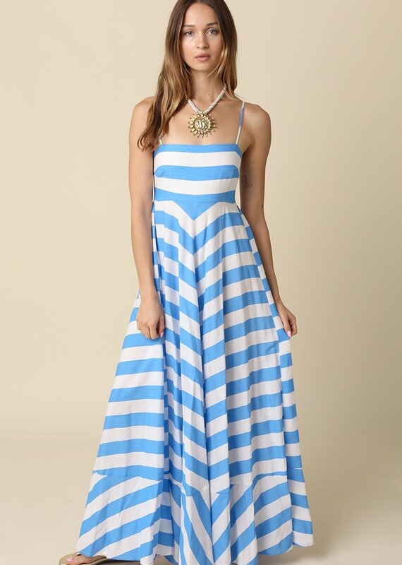 Audrey Cami Strap Striped Maxi Dress