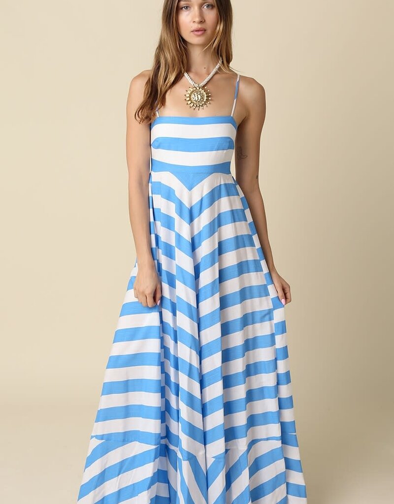 Audrey Cami Strap Striped Maxi Dress