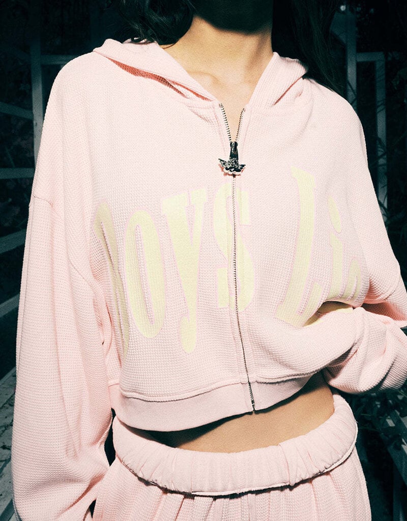 Boys Lie All Star Alex Cropped Zip Up Hoodie