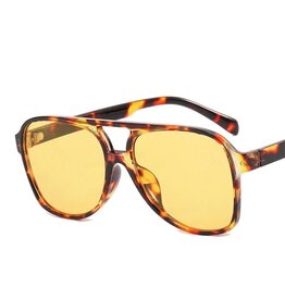 Vintage Double Bridge Aviator Sunglasses Yellow