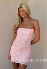 Strapless Beaded Scalloped Edge Mini Dress
