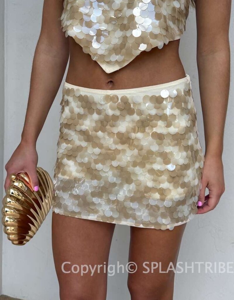 Spangle Sequin Mini Skirt