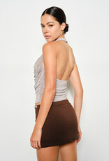 Callista Cowl Neck Button Detail Halter Top