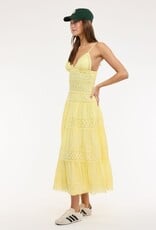 Floral Embossed Lace Solid Midi Dress