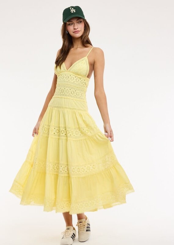 Floral Embossed Lace Solid Midi Dress
