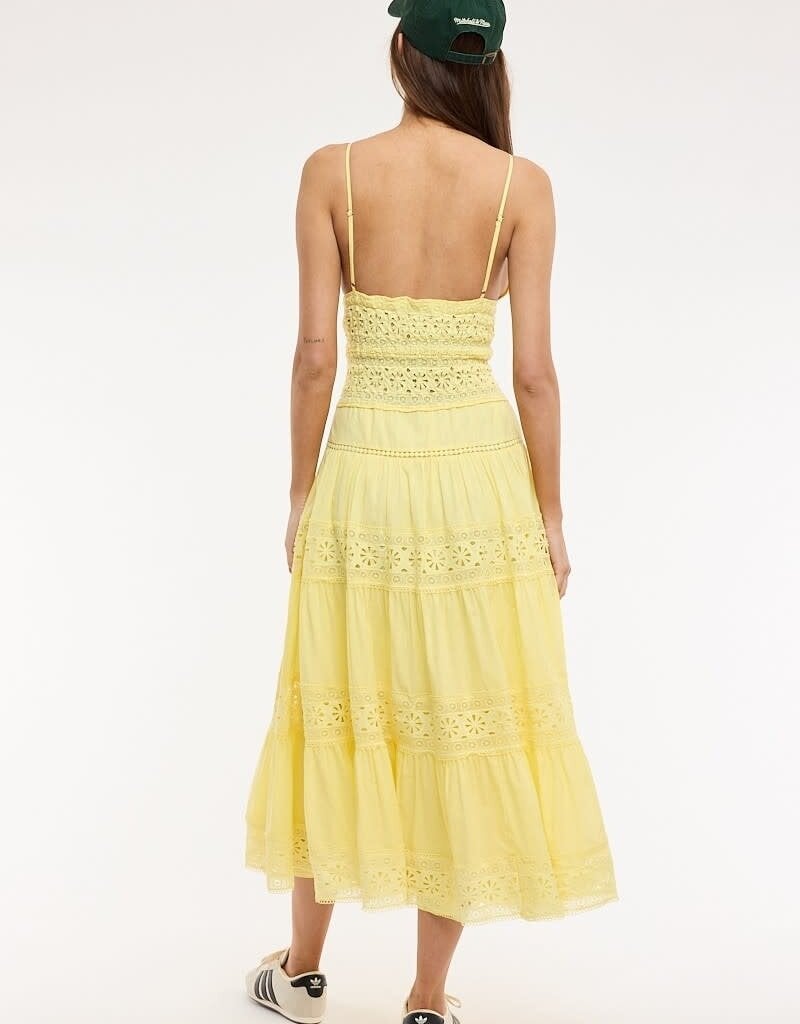 Floral Embossed Lace Solid Midi Dress