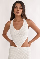Monika Knit Sequin Halter Crop Top