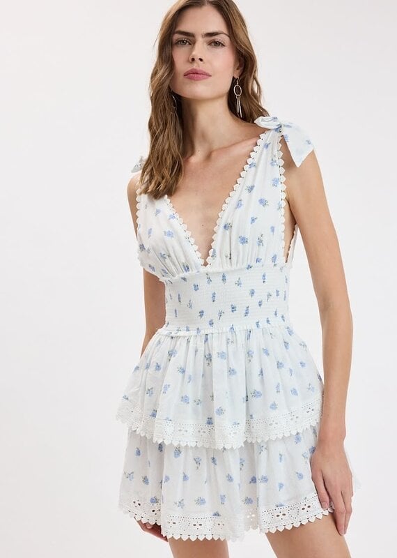 Thick Tie Strap Tiered Mini Dress