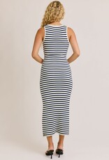 Tobi Striped Ribbed Midi Dress
