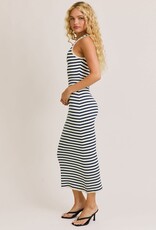 Tobi Striped Ribbed Midi Dress