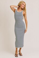 Tobi Striped Ribbed Midi Dress