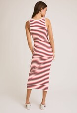Tobi Striped Ribbed Midi Dress