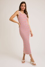Tobi Striped Ribbed Midi Dress