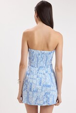 Front Pocket A Line Strapless Floral Mini Dress