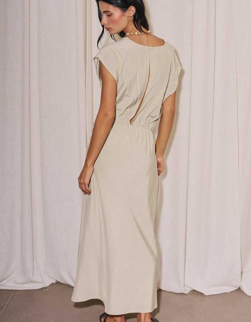 Twist Front Cutout Midi Dress
