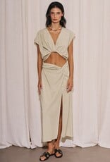 Twist Front Cutout Midi Dress