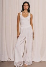 Linen Lace Trim Pants