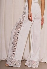 Linen Lace Trim Pants