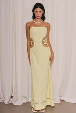 Embroidered Side Strapless Maxi Dress