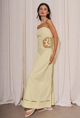 Embroidered Side Strapless Maxi Dress