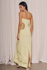 Embroidered Side Strapless Maxi Dress