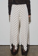 Polka Dot Satin Lace Trim Pants